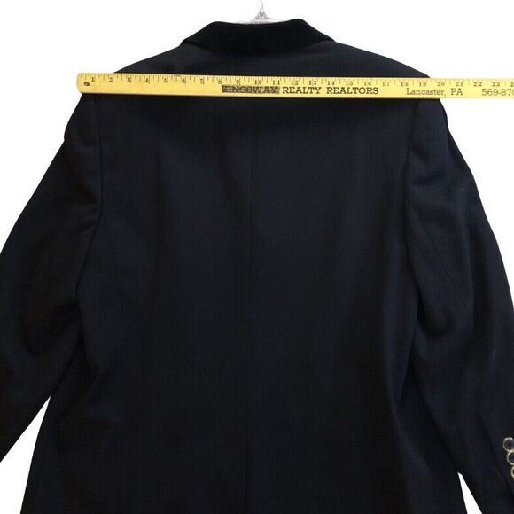 Basler Wool Blend Jacket EU 46 US 16 VTG Black Velvet Trim Collar Luxe Old Money - Picture 9 of 16